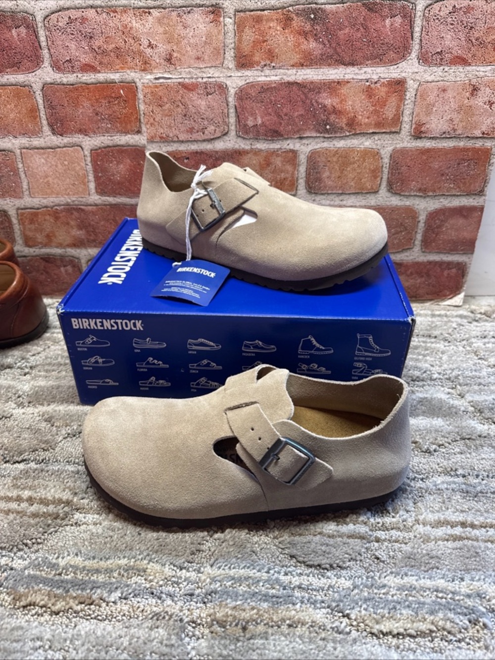 Birkenstock London Bs Color Taupe Suede Clog 39 Narrow  Women’s Sz 8 Men’s Sz 6